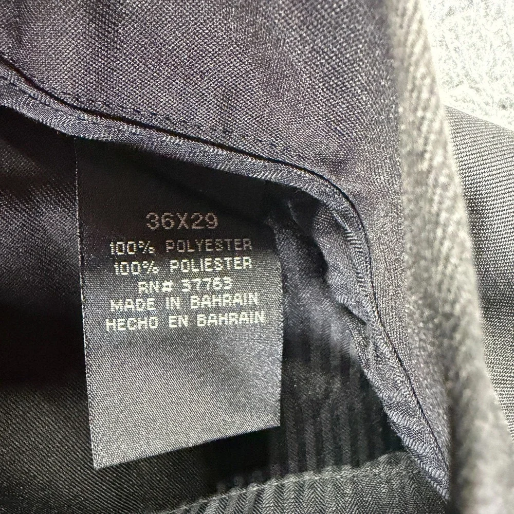 Perry Ellis Portfolio Pant Men 36x29 Black Polyester Dress Straight Leg Business